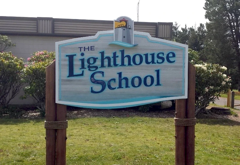 the lighthouse school sign
